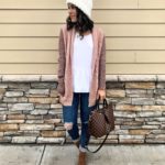 mixed knit cardigan